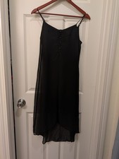 Express S Black High-low Dress with Sheer Black Shell