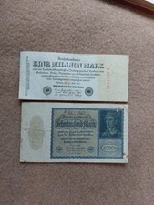 Inflazione Impero tedesco - 1 milione di marchi 1923 e 10.000 marchi 1922]