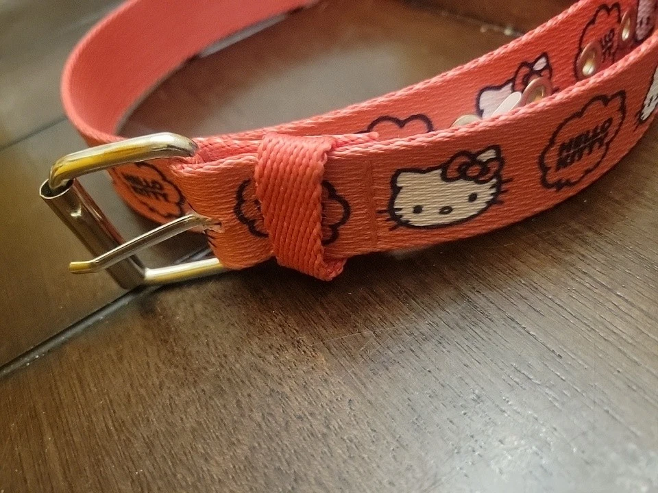 Nuevo cinturón con logotipo de Hello Kitty ROSA para niñas talla única para la mayoría de 30,5 pulgadas Foto 2 de 3