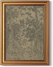 Gold Framed Canvas Wall Art, Antique Sketch Landscape Pictures Vintage Decor, Be