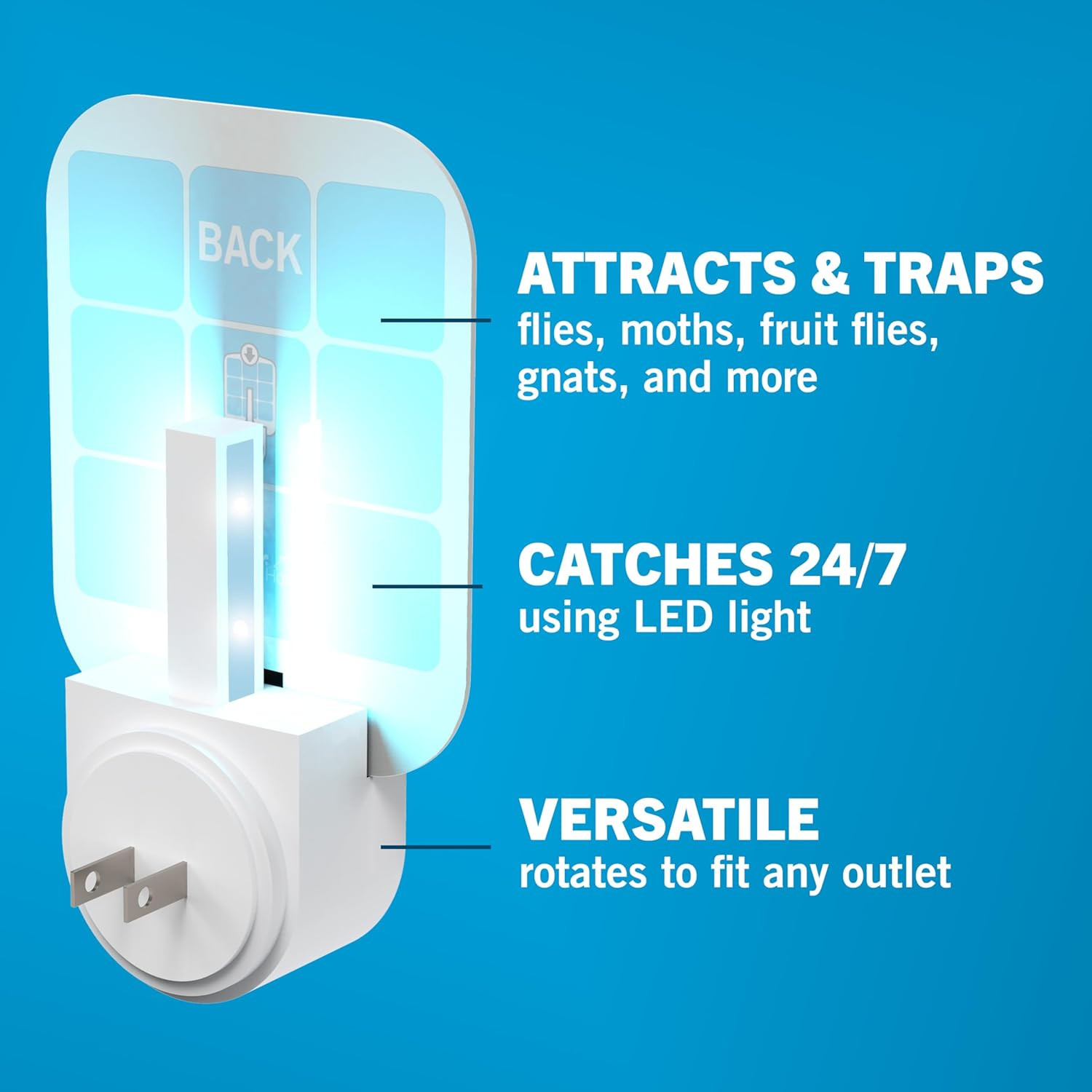 Brand Home SH502-2R4SR 2 Indoor Plug-In Fly Traps for Flies, Fruit Flies, Moths,