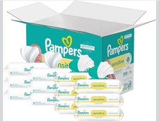 1008 Ct Pampers Sensitive Baby Wipes 8 Flip-Top Packs, 4 Refills Water Based,
