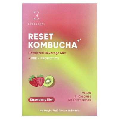 Everydaze Reset Kombucha Powdered Beverage Mix Kiwi 5 g 10 Packets