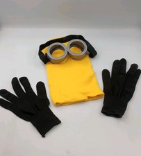 3 PC Cosplay Minion SET Goggles Yellow Stocking Hat Black Gloves Adult