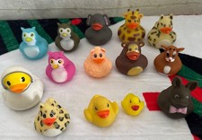 Lot Of 14 Rubber Ducks - Assortment Duckies 2"-3" - For Jeep - Bath Toys