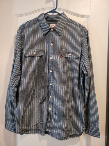 Men’s Club Monaco Medium Lighter Brown & Gray Striped L/S