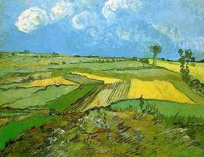 Weizenfelder bei Auvers unter bewölktem Himmel 1890 A4 Druck