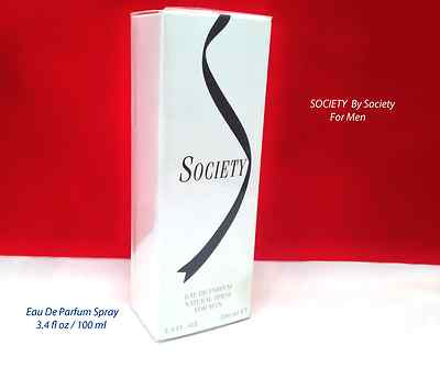 *SOCIETY* by Society Parfums for MEN EAU DE PARFUM SPRAY 3.4 oz New & Sealed 