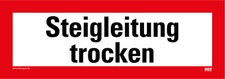 Aufkleber Brandschutz „Steigleitung trocken“ Folie nach DIN 4066 | 29,7x10,5 cm