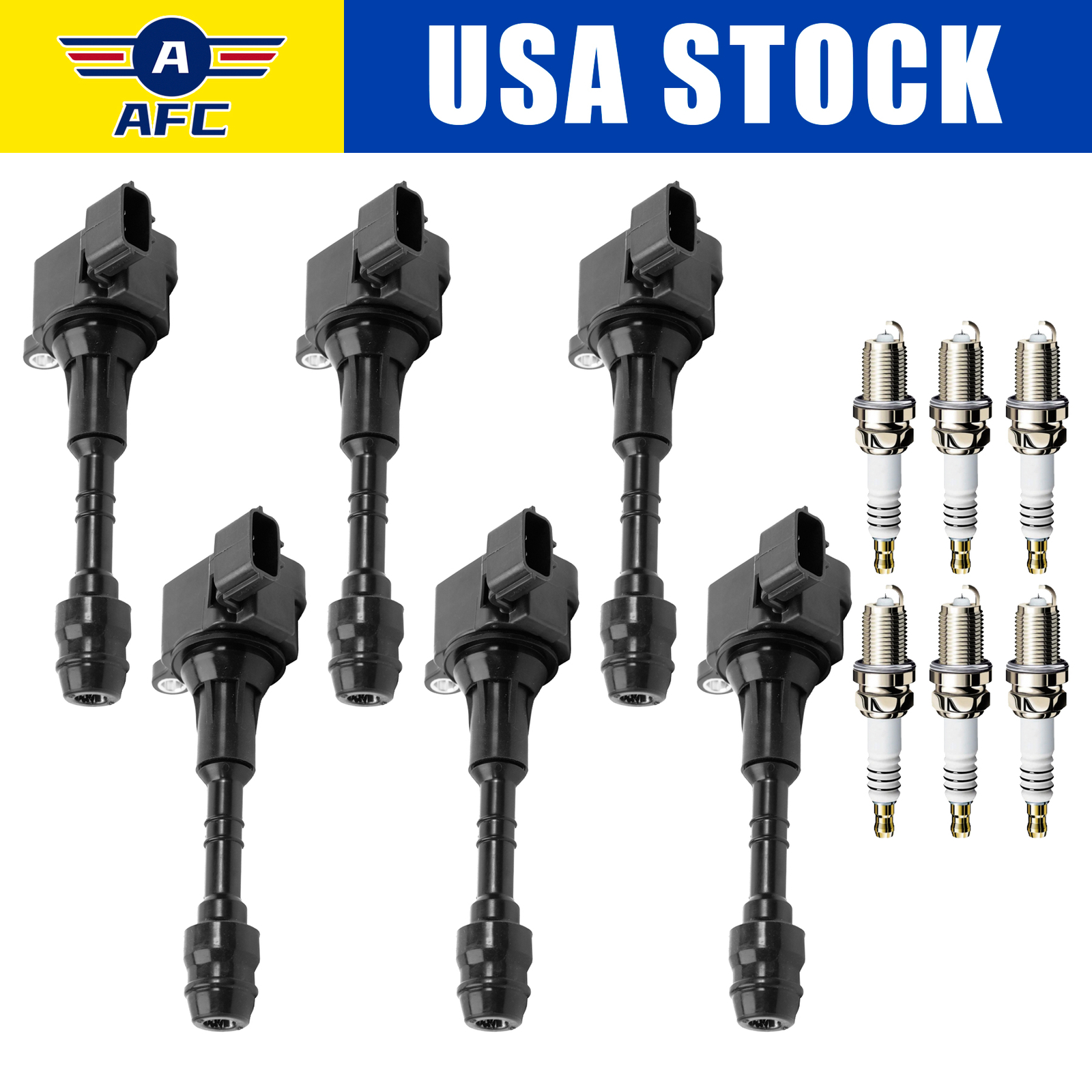 6x Ignition Coil & Iridium Spark Plug For Infiniti M35 G35 I35 FX35 3.5L UF349