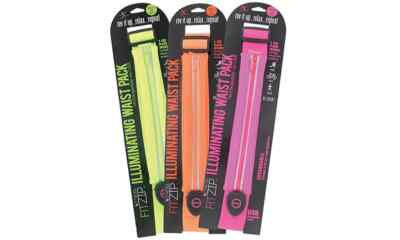 FITZIP ILLUMINATING WAIST PACK BY FITKICKS, rechargeable w USB, Pick your Color