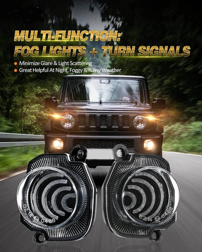 For Suzuki Jimny 2018-2024 LED Turn Signal Light Round Amber Fog Lamps Sides - Picture 3 of 12