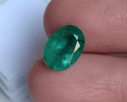 Emerald Oval Cut Zambian Green AGR Certified 3.35 Ct Loose Natural Gemstone - Picture 3 of 8