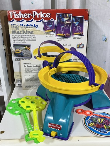 Vtg Fisher Price BIG Bubble Machine & Koosh Guns Wands WORKS Monster Size Toy - Picture 7 of 9