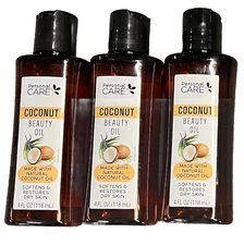 Personal Care Coconut Body Oil Made W/ Natural Coconut Oil 4 Fl Oz - 3 Pack