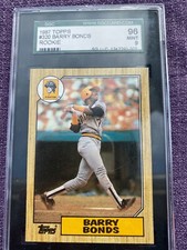 1987 Topps Baseball #320 Barry Bonds Rookie Card RC SGC Mint 9