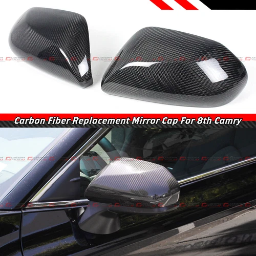 FOR 18-24 TOYOTA CAMRY LE SE XLE XSE CARBON FIBER SIDE MIRROR COVERS REPLACEMENT