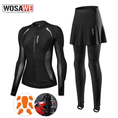 WOSAWE Frauen Motorrad Radfahren Jacke Atmungsaktiv Herausnehmbare Pads Motorrad Shirt