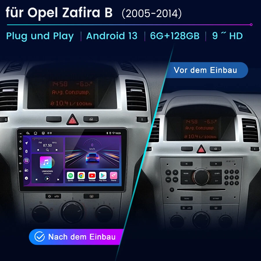 Android 13 Carplay für Opel Zafira B Astra H 2005-2014 Autoradio Navi GPS WIFI - Bild 2 von 4