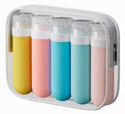 5er Pack Reiseflaschen für Toilettenartikel, 90ml Auslaufsicher Silikon Nachfüllbar...
