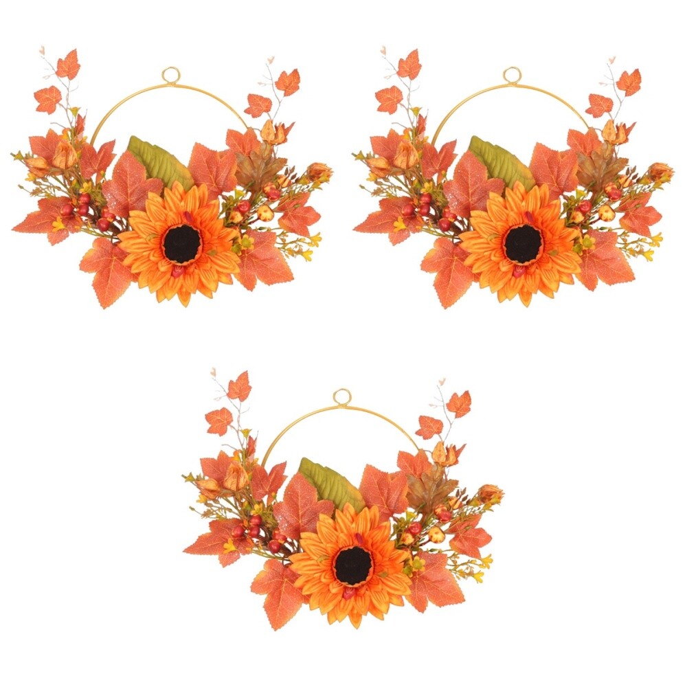 3 Pc Artificial Wreath Handmade Garland Thanksgiving Harvest Wall
