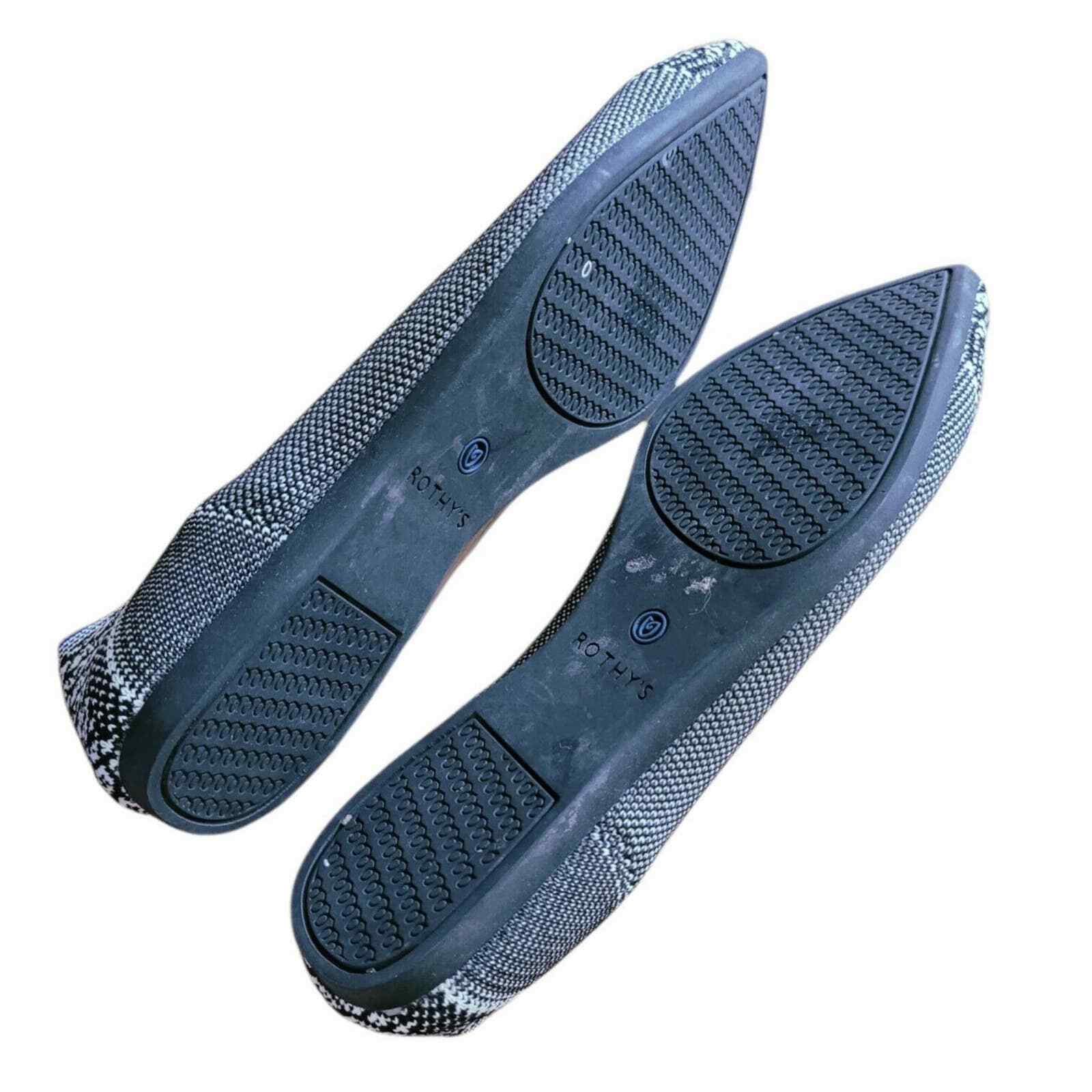 Rothys Black White Python Pointed Flat Ballet Sho… - image 4