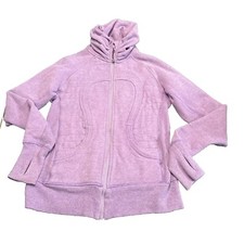 Lululemon Cuddle Up Jacket Sz 6 Purple Thumb Holes Women  s EUC