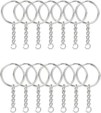 100 Pcs Open Jump Key Rings with 100 Chains for Craft Jewelry Making Supplies