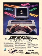 Vintage 1989 Print Ad for AT&T Word Processor 7700