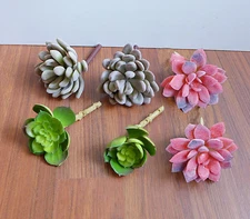  6 Artificial Fork Grass Autumn Snow balls And Red Lotus Plastic Plants 