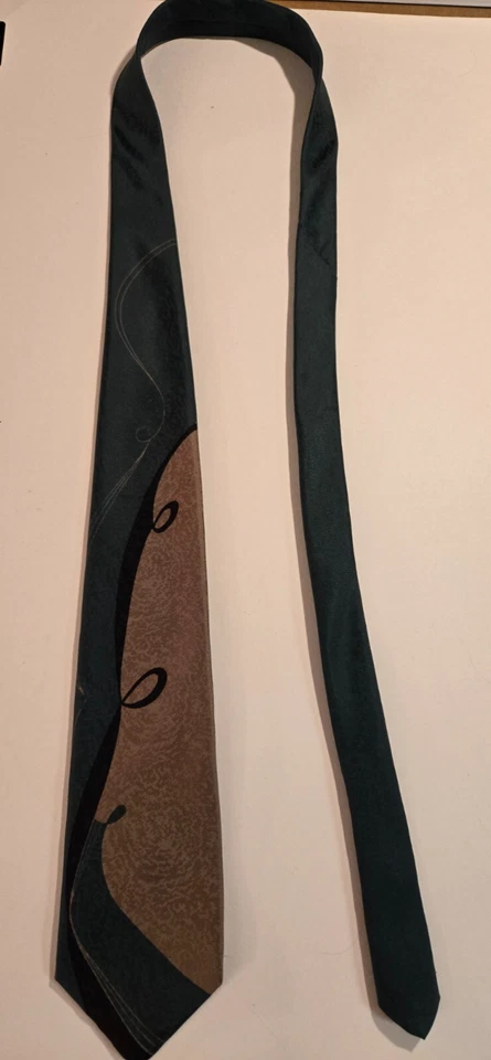 J.T. Beckett 复古男式丝绸领带绿色棕色美国商务礼服配件 — 第 3/4 张图片