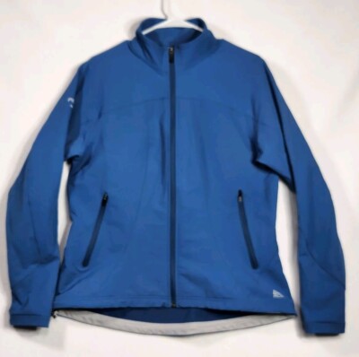 Nike ACG Jacket Womens XL Blue Softshell Full Zip Mock Neck Nylon Blend