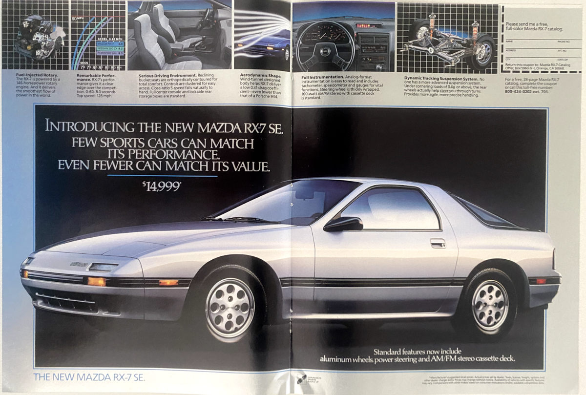 Mazda RX-7 SE Vintage 1987 Magazine Ad | eBay