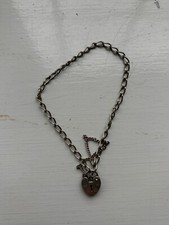 ?LC? Vintage Sterling silver bracelet with heart lock Stamped 925 LC