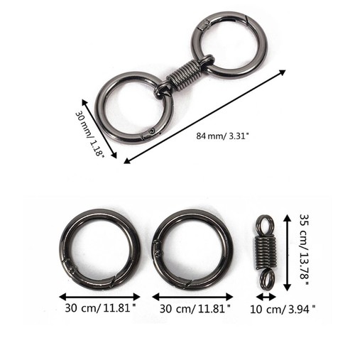 Elastic Spring Key Chain Practical Accessory Double Key Clip Alloy Material - Zdjęcie 8 z 11