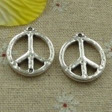 Free Ship 62 pcs tibetan silver peace symbol charms 24x21mm L-3604