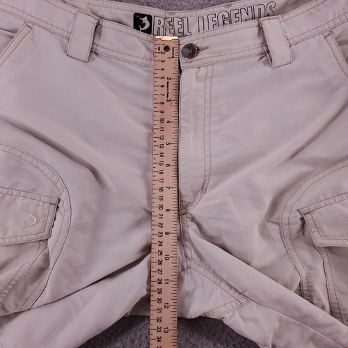 Reel Legends Shorts Mens 36 White Cargo Outdoors Fishing Casual Logo Lined - Picture 10 of 14