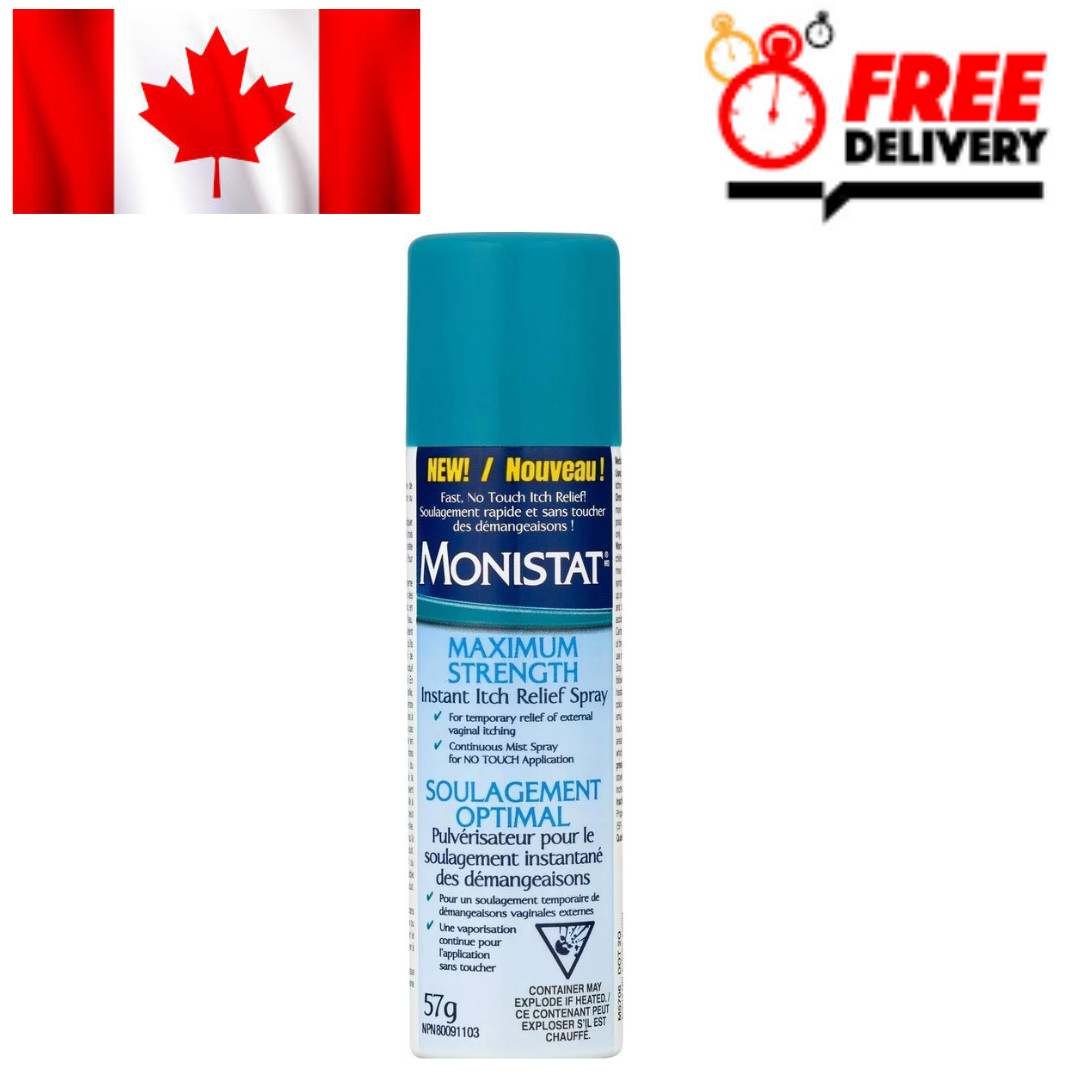 Monistat Maximum Strength Instant Itch Relief Spray - 57g Fast Effective Relief