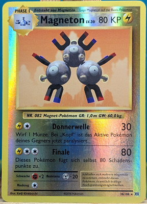POKEMON - Evolution - Magneton - 38/108 - REVERSE HOLO - deutsch
