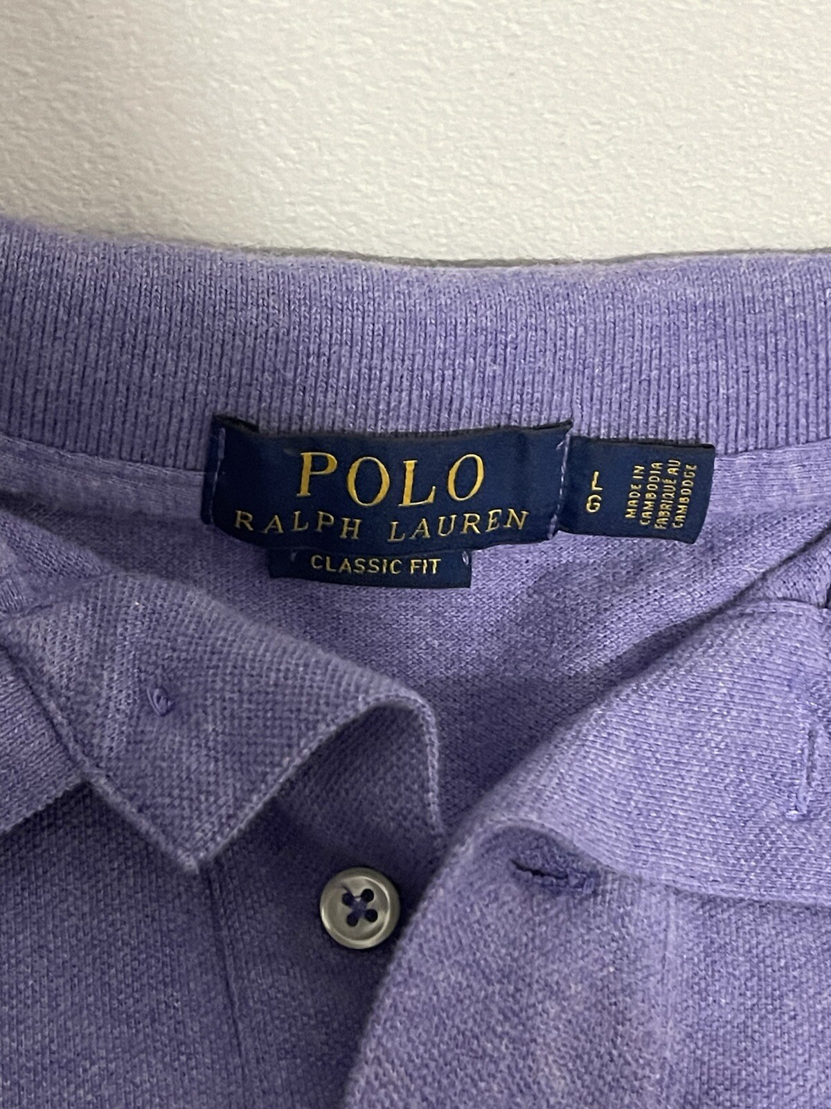 Polo Ralph Lauren camicia uomo grande viola erica arancione pony manica corta vintage!