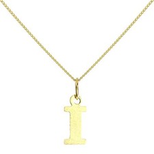 Lightweight Small 9ct Gold Initial Alphabet Letter on Chain Necklaces A - Z