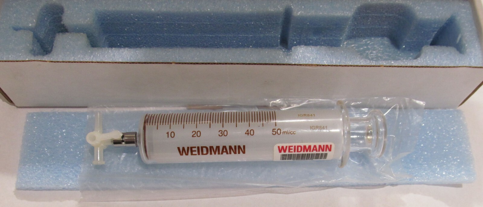 NOB WEIDMANN GLASS SAMPLE SAVER SYRINGE 50ML IGR841