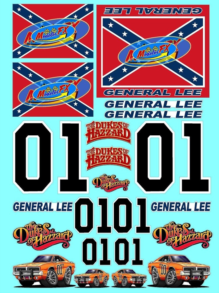 Clear Vinyl Dukes -R/C Model Decal of Hazzard 1/16-1/12 -1/10th-Die Cut-Charger