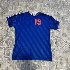 VTG 80s 90s Doss Soccer jersey Made In USA #19 Blue Orange MLS FIFA LA LiGA Cup
