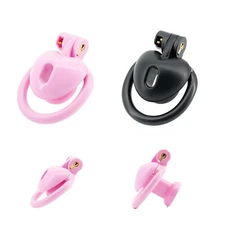 Resin Male Chastity Device Inverted Cage for Men Locking Belt with 4 Rings USA