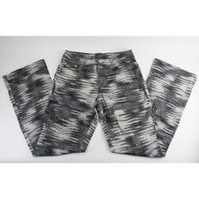 Trussardi Croc Logo Print Black Grey Straight Leg Trouser Pants EUC 33 395