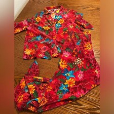 Johnny Was two-piece floral silk pajamas