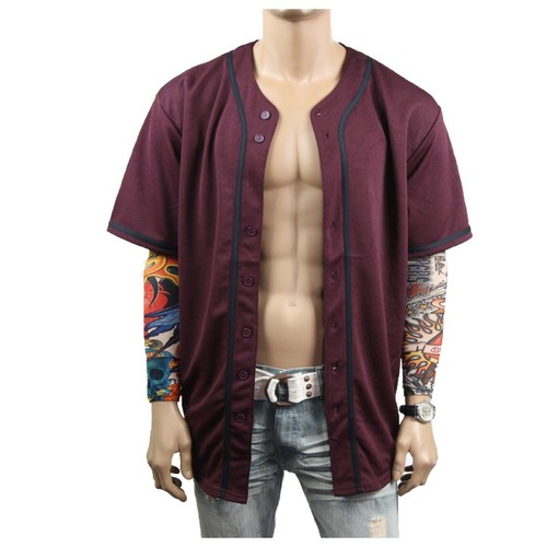 Mens Baseball Jersey Raglan Stripe Sports Uniform Team Hipster Tee Casual S-3X - 第 98/155 張圖片