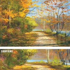 36W"x24H" SHADOW LAKE II by PETER BECKMANN - RIVERSIDE PATHWAY CHOICES of CANVAS