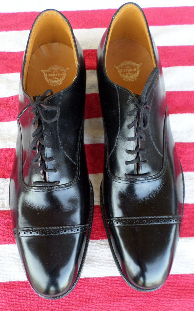 NEW Vintage Florsheim Penfield Black Cap Toe Oxford. Men's